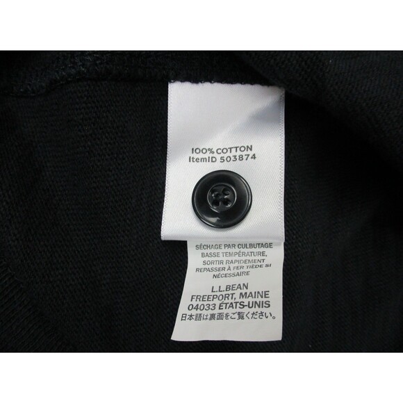 LL Bean Shirt Mens Extra Large XL Slim Black Cotton Henley Casual Pullover * - Picture 4 of 12